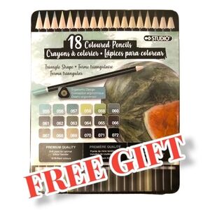 🎁Free ADD-ON📌NWT Studio 18 colored pencils